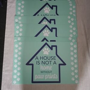 12 pet themed placemats Home Collection a house is not a home without Paw prints